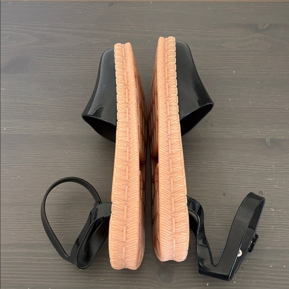 Melissa + Jason Wu jelly espadrille sandals black and beige ankle size 7 - Picture 8 of 14